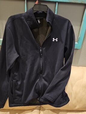 Under Armour Black Full-Zip Fleece Jacket with Logo